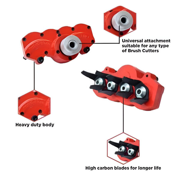 Siddhi 8.5 inch Ver Tiller Attachment for Brush Cutter of Shaft 28 mm - Image 2