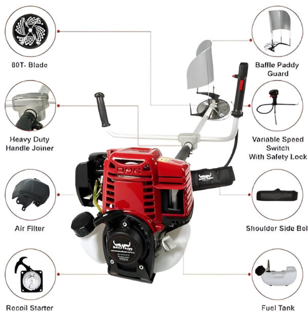 Balwaan Krishi BX-35 Side Pack 4 stroke Brush Cutter with 35 cc engine - Image 2