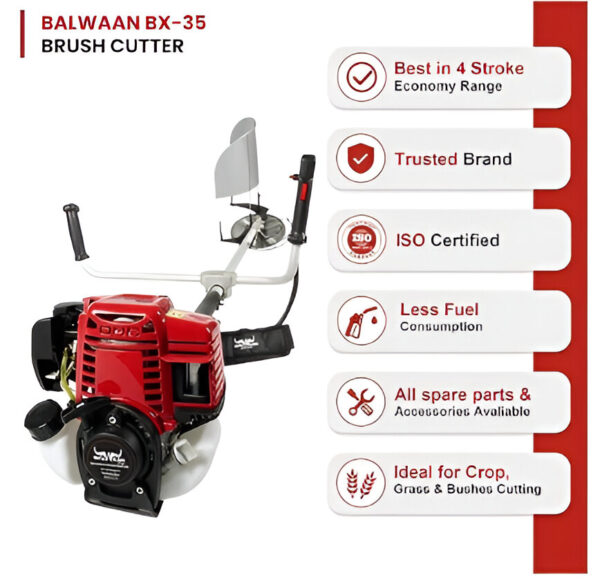 Balwaan Krishi BX-35 Side Pack 4 stroke Brush Cutter with 35 cc engine - Image 3